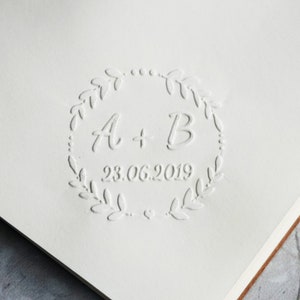 Aangepaste Embosser stempel, bruiloft embosser, Aangepaste Monogram Embosser met datum, naam embosser, Gepersonaliseerde Embosser, hand-held embosser