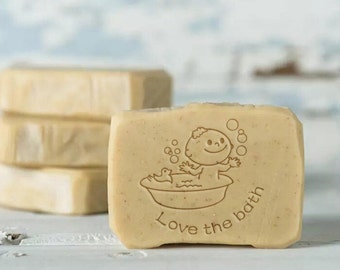 Love the Bath Soap Stamp, baby Soap Stamp,Handmade Soap Stamp, Acrylic Mold ,Stamp with Handle, Acrylic Stamp