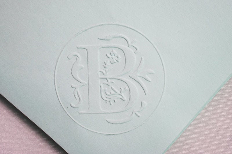 Custom Initial Embosser Stamp Personalized Embosser Etsy