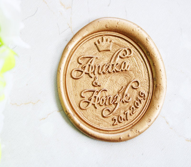 26 Letter Custom Floral Name Wax Seal Stamp - V: Botanical Wax Seal Stamp  with Full Name & Initial Name