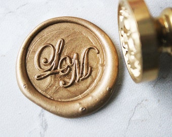 Personalized Script Font Initlals Wax Seal Stamp - Handwriting Wax Seal Stamp - Wedding Wax Seals Stamp - Wax Seal Kit L142