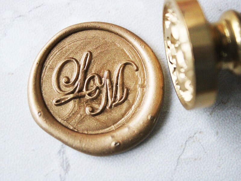 Alphabet Letter Wax Seal Stamp // Cursive Script Calligraphy Initial  Monogram Brass Stamp 