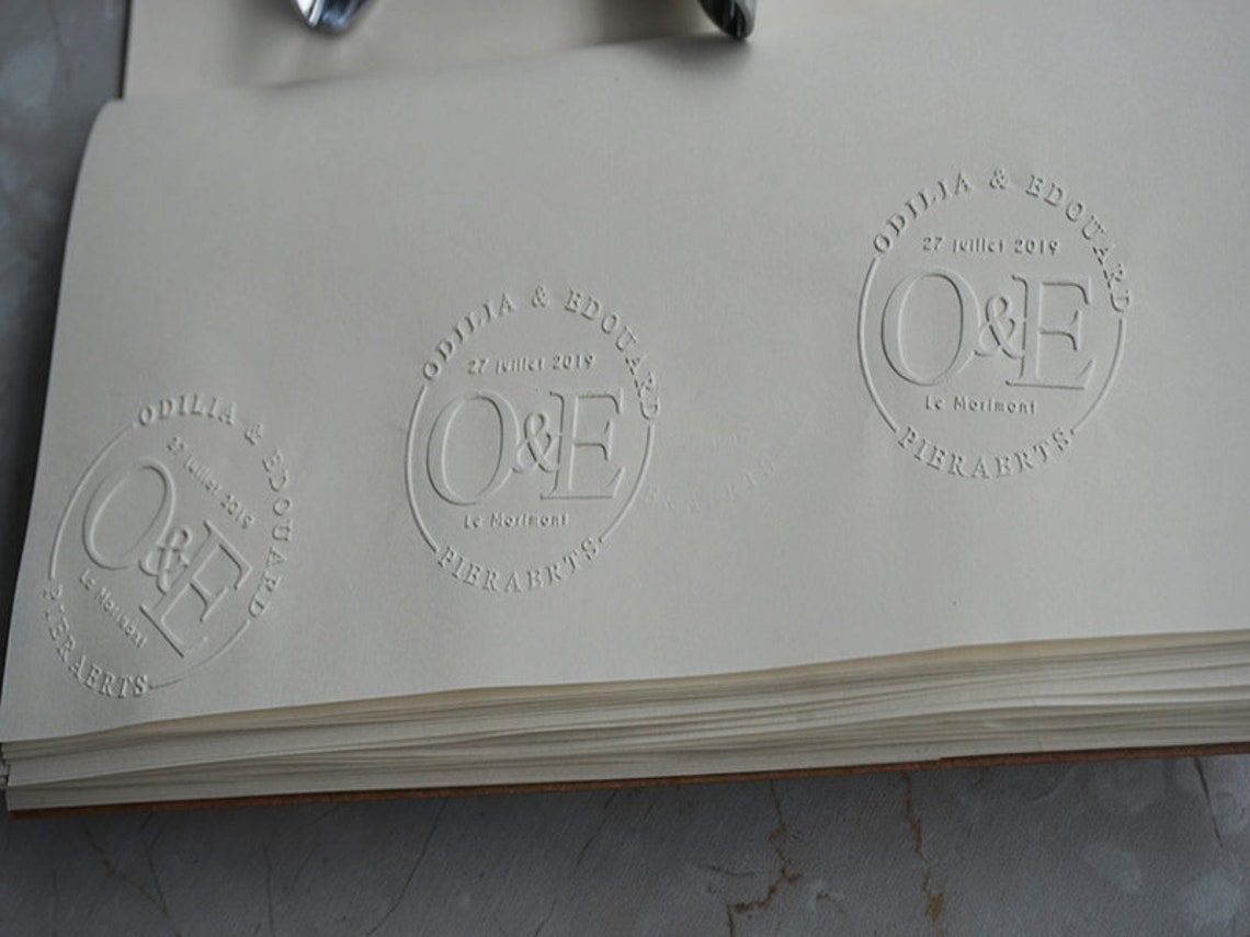 Custom Name Embosser stamp Wedding Embosser Monogram with Etsy