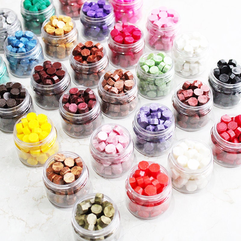 30 Colors  Collection  Sealing Wax Beads , Wax Seal Beads 50 pcs200pcs in Bottle  - Fine Nice Color Wax Beads Collections
