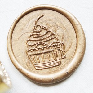 CHERRY CUPCAKE Wax Seal Stamp, Custom dessert sealing stamp / food wax sealing kit /Custom wedding seals w411