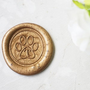 Custom Initials Dog Pet Paw Wax Seal Stamp Sealing Wax Dog Stamp /wedding invitation seal/Invitation seal stamp/Pawprint Wax Seal L165 image 2