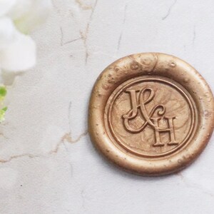 Iniciales personalizadas Sello de cera de boda / Kit de sello de sello de boda / Carta de invitación de boda Sello de metal L161