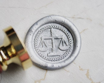 Scales Of Justice Wax Seal Stamp/ wax sealing kit /Custom seal stamp /wedding invitation seal/w517