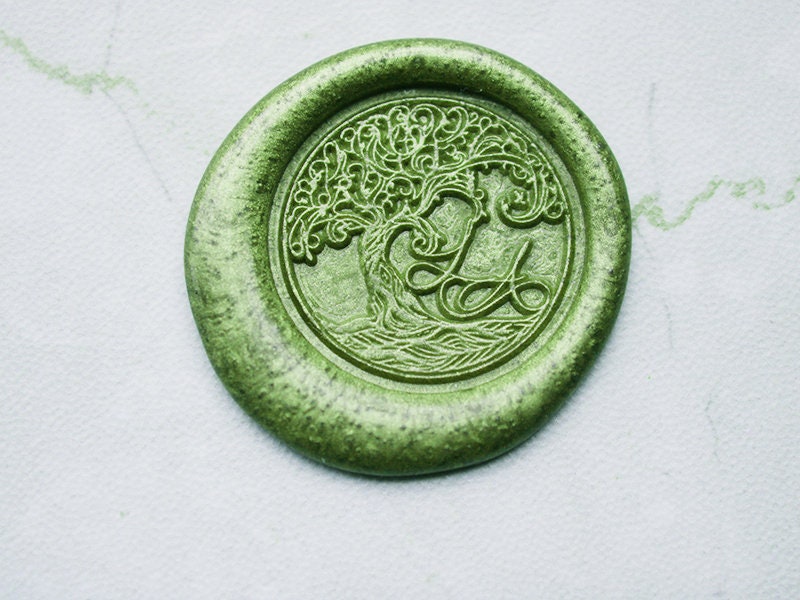 Life Tree Sealing Wax Stamp - Personalized Initial Wax Seal Stamp - Tree of Life Initial Wax Seal - Invitation Wax Stamp L75