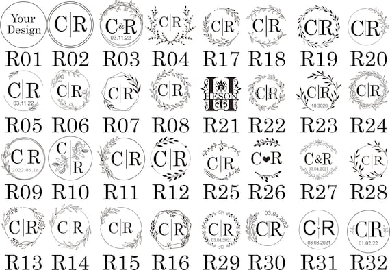 Round Initial Caps Monogram Stamp