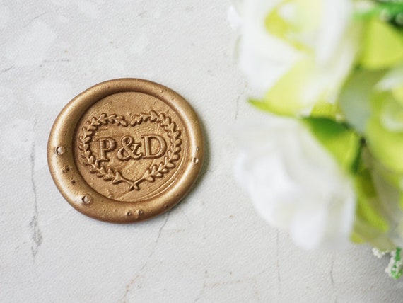 Personalized Wax Seal Stamp With 3 Triple Initials Monogram