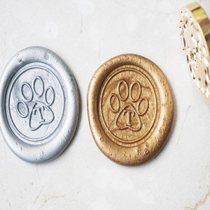 Custom Initials Dog Pet Paw Wax Seal Stamp Sealing Wax Dog Stamp /wedding invitation seal/Invitation seal stamp/Pawprint Wax Seal L165 image 3