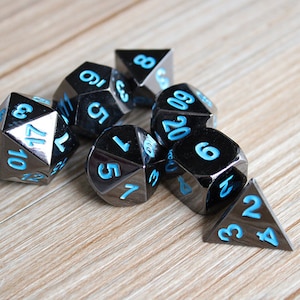 Blue number dice Dice-Antique copper Metal Dice/metal Dice-dice set/ Dice D&D Metal Dice Dungeons and Dragons-Metal Dice-Polyhedral dice set