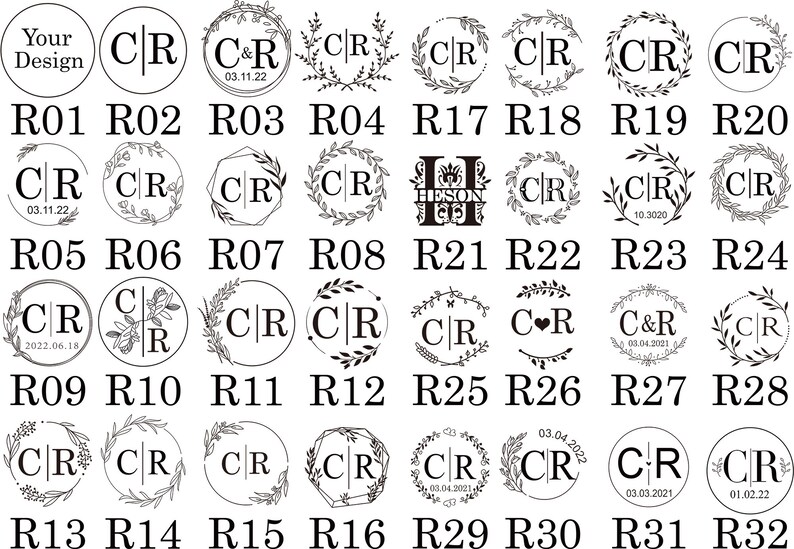 Initials Embosser Stamp Date Embosser Wedding Embossing Etsy