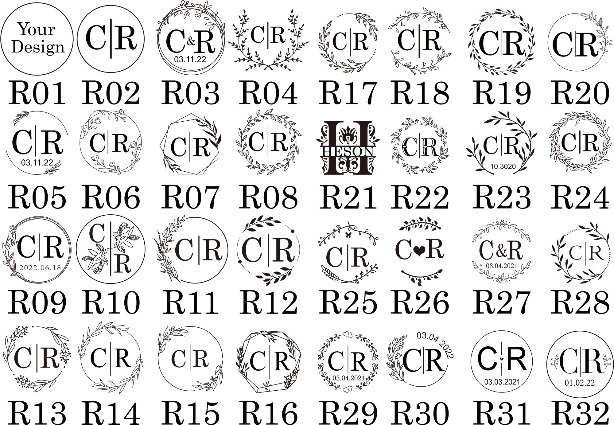 Initials Embosser Stamp Date Embosser Wedding Embossing Etsy Australia