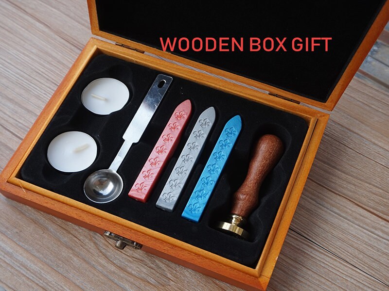 YGHM Fine Leaf Wax Seal Stamp Kit - Brass Head & Rosewood