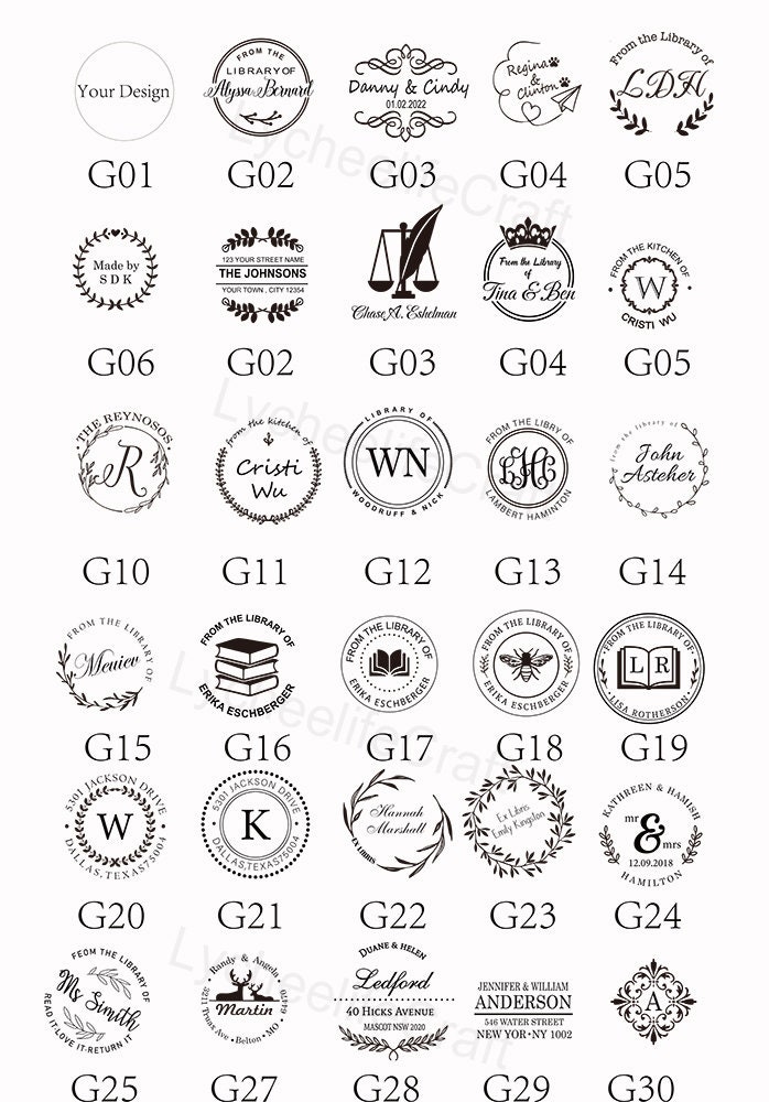 Custom Initial Embosser Stamp Personalized Embosser Etsy