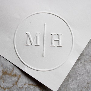 Initials Embosser stamp, Date Embosser, Wedding Embossing Stamp, Paper Embossing Stamp,  Address Stamp