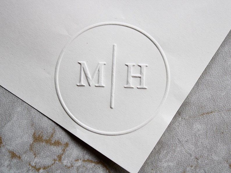 Initials Embosser Stamp Date Embosser Wedding Embossing Etsy Australia