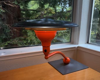 Vintage M.G. Wheeler Flying Saucer “Sight Light” Desk Lamp — Space Age Orange