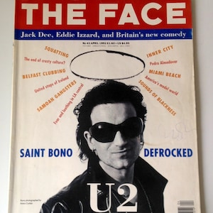 The Face Magazine | Apr 92 | Bono, U2 | Pedro Almodovar, Julia Roberts, Jack Dee, Eddie Izzard