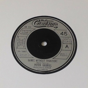 Peter Gabriel | Games Without Frontiers | 7&quot; Vinyl Record | 45 rpm | Genesis | Music Lover | Record Collector | Vinyl Lover | Music Fan Gift