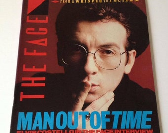 The Face Magazine | Aug 83 | Elvis Costello | Curtis Mayfield, Shalamar, Cabaret Voltaire, Bowie's China Girl | Vintage, Fashion, Music