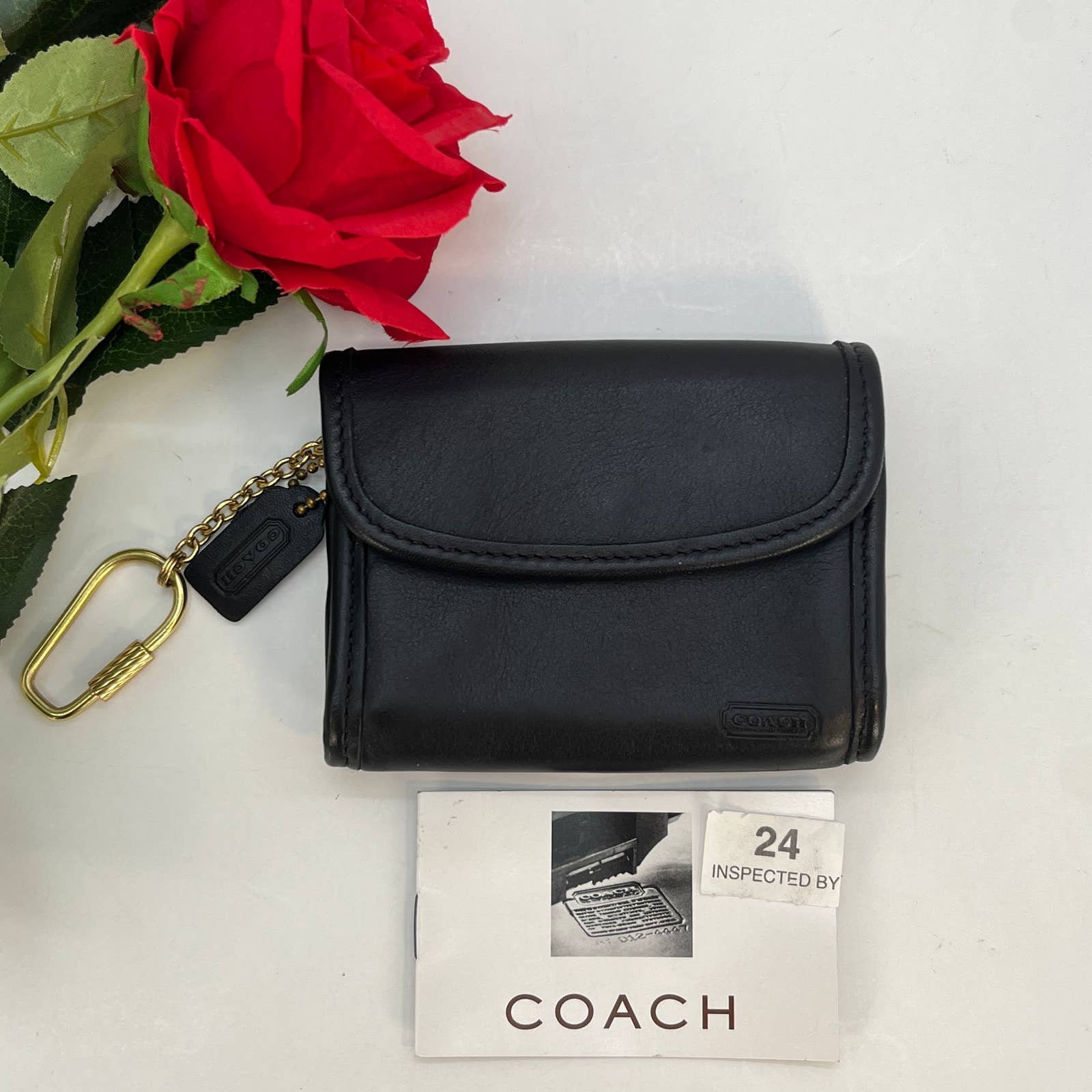 Coach, Accessories, Coach Key Ring Card Case In Black Antique Nickel