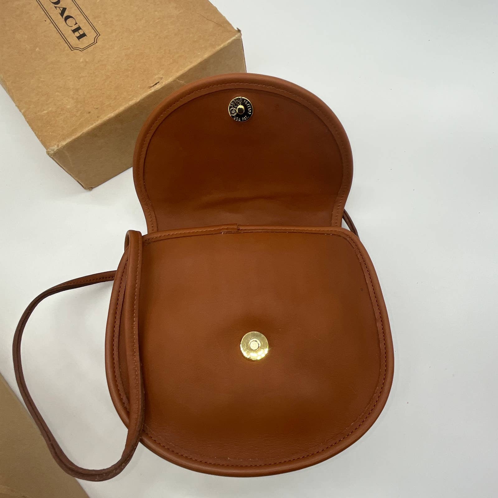 Coach rare vintage mini belt crossbody purse/bag british tan