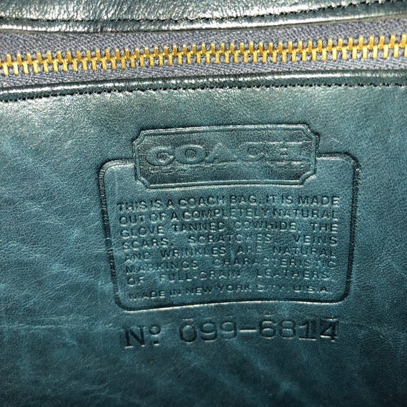 Vintage Coach NYC Saddle Pouch #9585 Navy - image 9