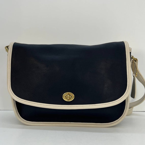 Vintage Coach Spectator City Bag #9667 Navy White… - image 2