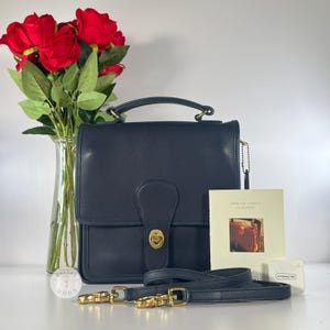 バッグ 60s Vintage Coach Station Bag Navy old Coach Vintage Station Bag Navy 2-Way Crossbody Leather 60s