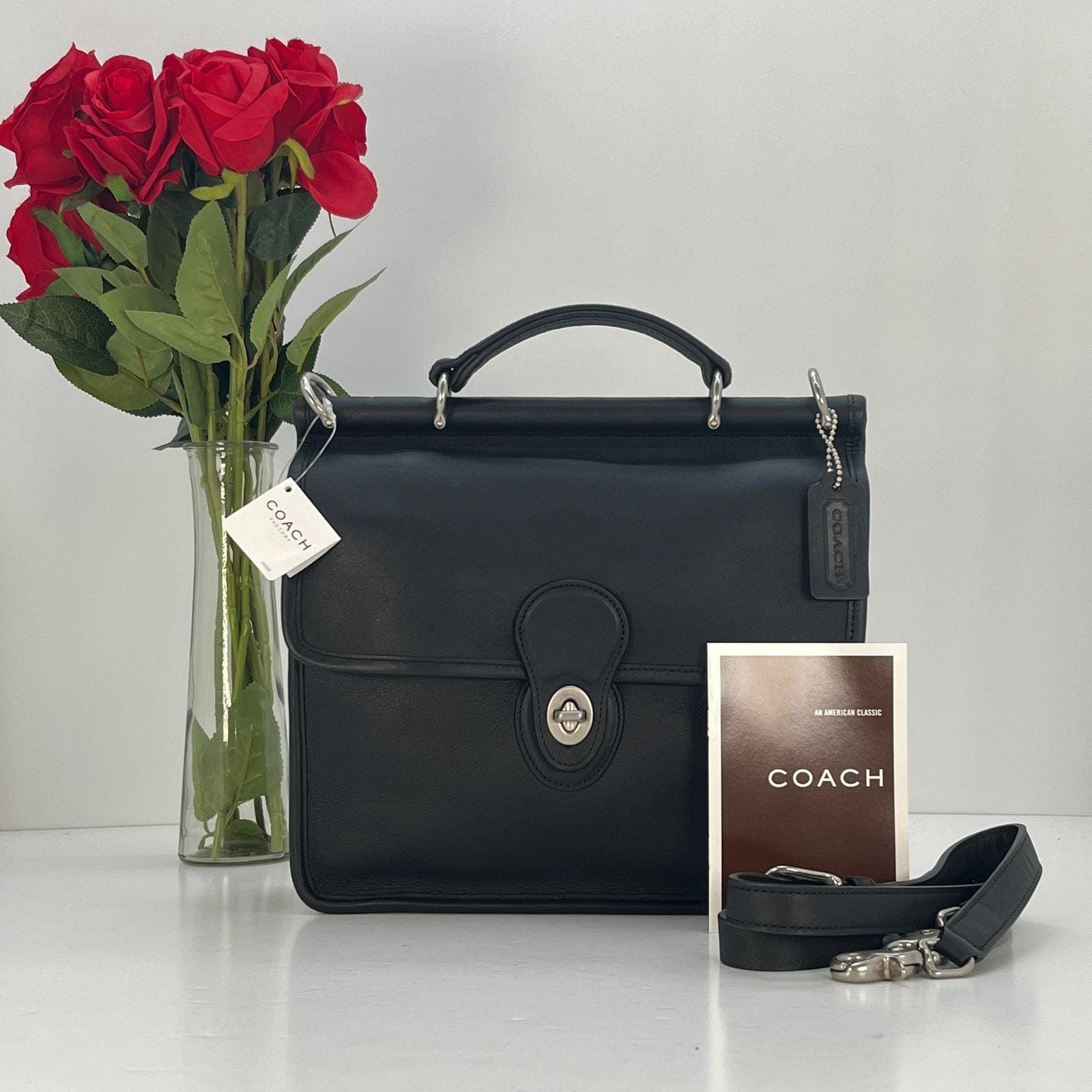 NEW Vintage Coach Willis Bag 9927 Black Leather Nickel Hardware