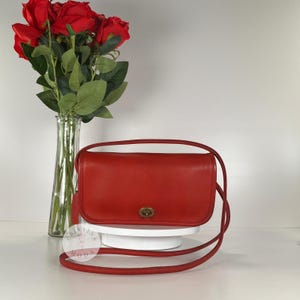 Vintage Coach NYC Dinky Bag 9375 Red 1980s