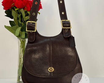RARE Coach Crescent Saddle Bag Vintage NYC Dark RARE Coach Crescent Saddle Bag Vintage NYC Dark