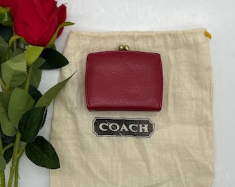 LIKE NEW Vintage Coach Madison Change Purse 4475 Red Italy 1990s