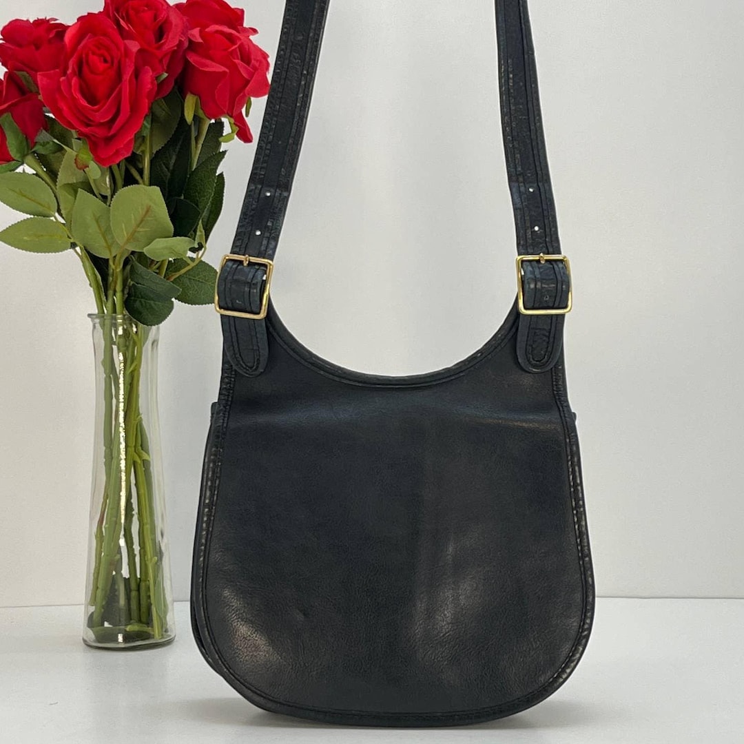 Vintage Coach NYC Saddle Bag Small 9205 Navy - Etsy