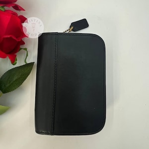 Vintage Coach Zip Around Compact Clutch Wallet 6901 Black