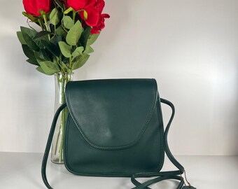 Vintage 90s Coach Bottle Green Sonoma Nubuc Flap Messenger 