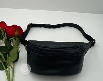 バッグ VINTAGE COACH CANTEEN Fanny Pack 90s USA Vintage Coach Canteen Waist Pouch Fanny Pack 0515 Black USA