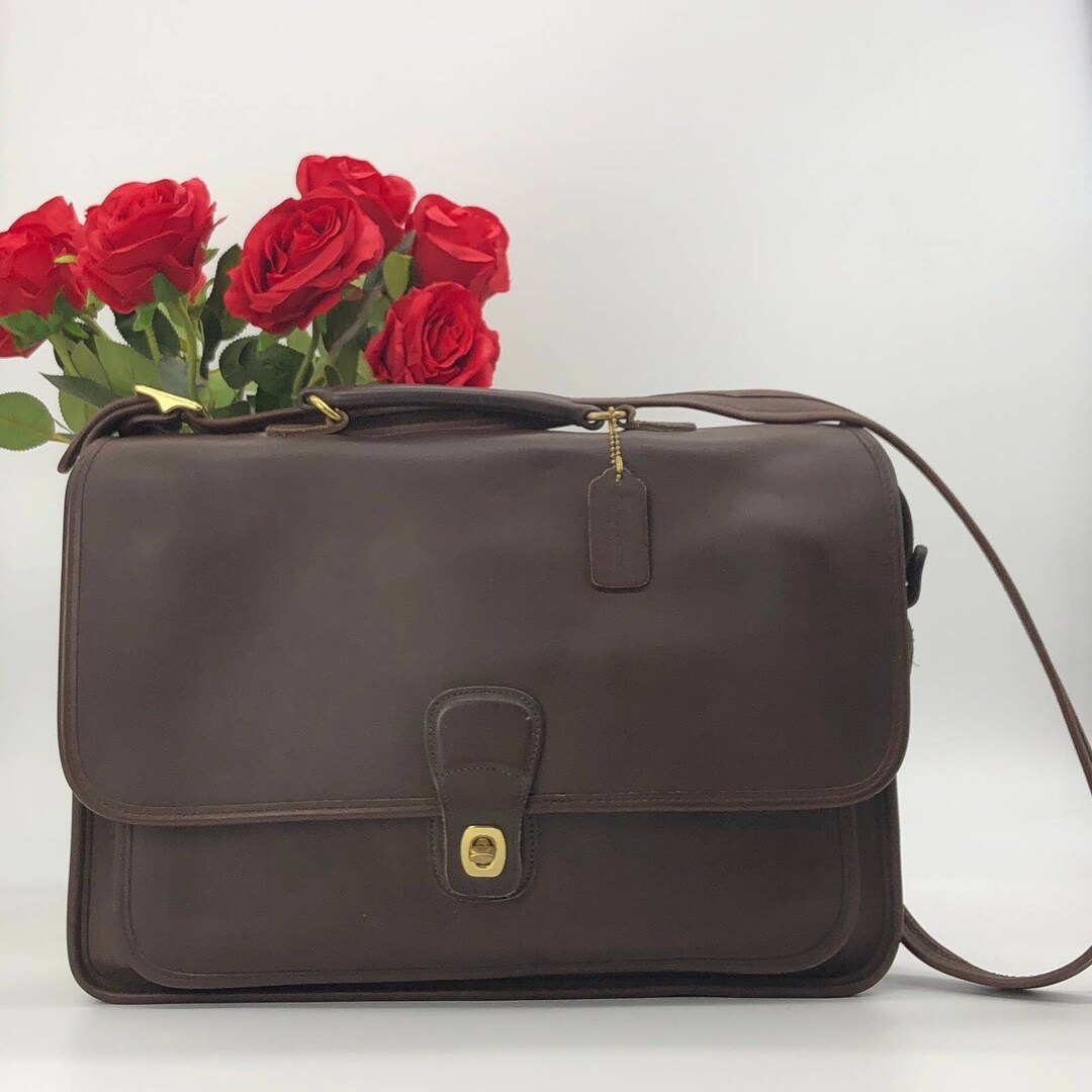 Vintage Coach Metropolitan Brief Bag Briefcase 5180 Mahogany Brown Etsy
