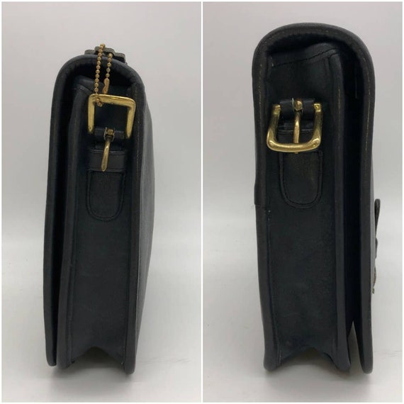 Vintage Coach NYC Saddle Pouch #9585 Navy - image 5