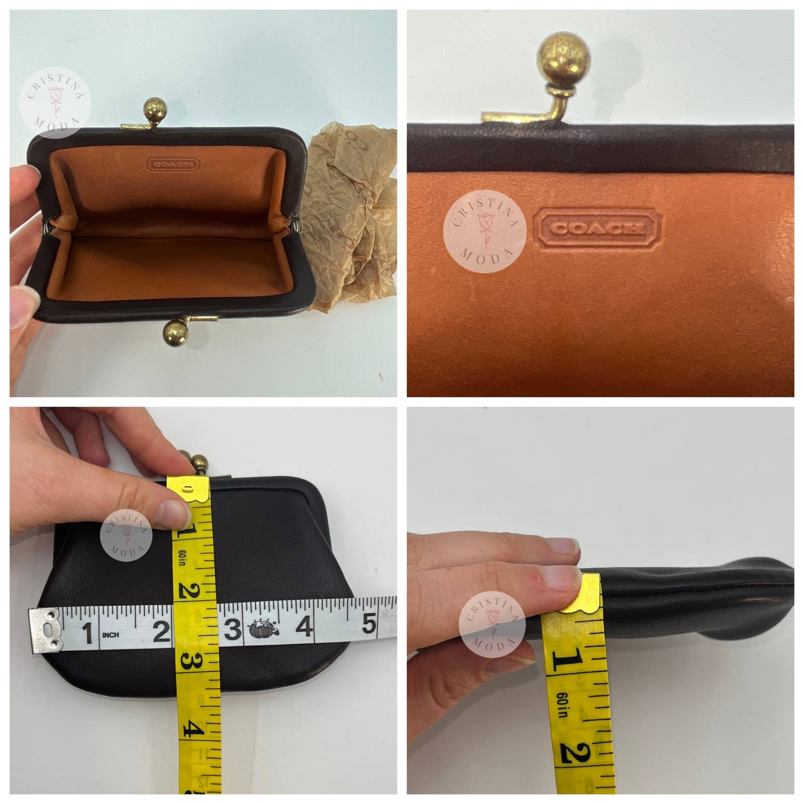 Coach Purple Suede Leather Kisslock Framed Wristlet - Coin Wallet - Women's  handbags