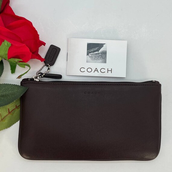Coach leather cosmetic bag sales