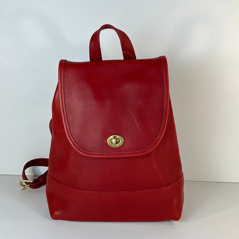 NEW Vintage Coach Large Daypack Backpack 9791 Red USA 1999 Etsy