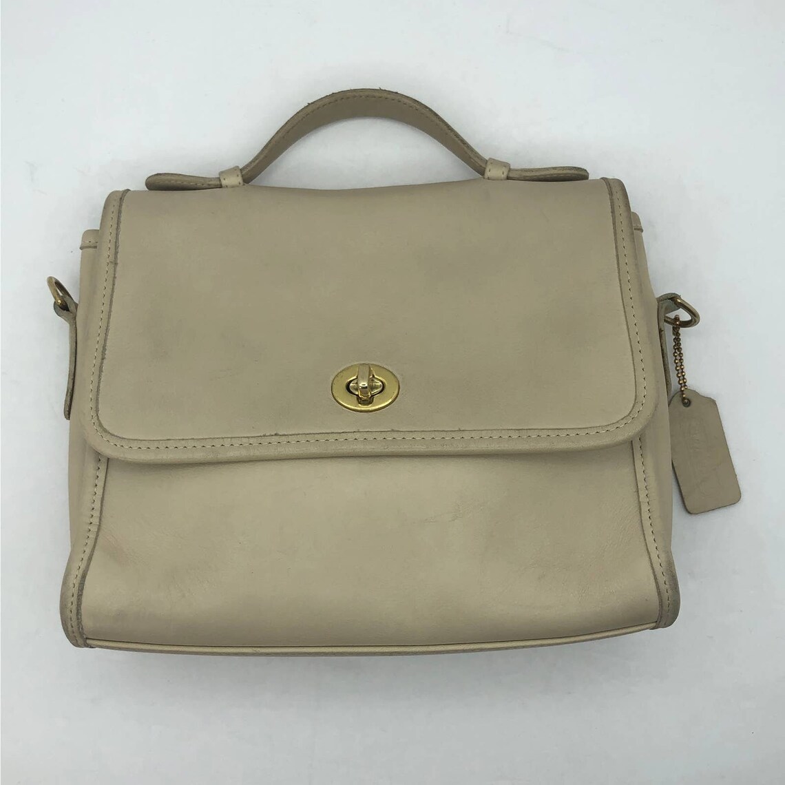 Vintage Coach 9870 Court Bag Bone White Leather US 90's Etsy