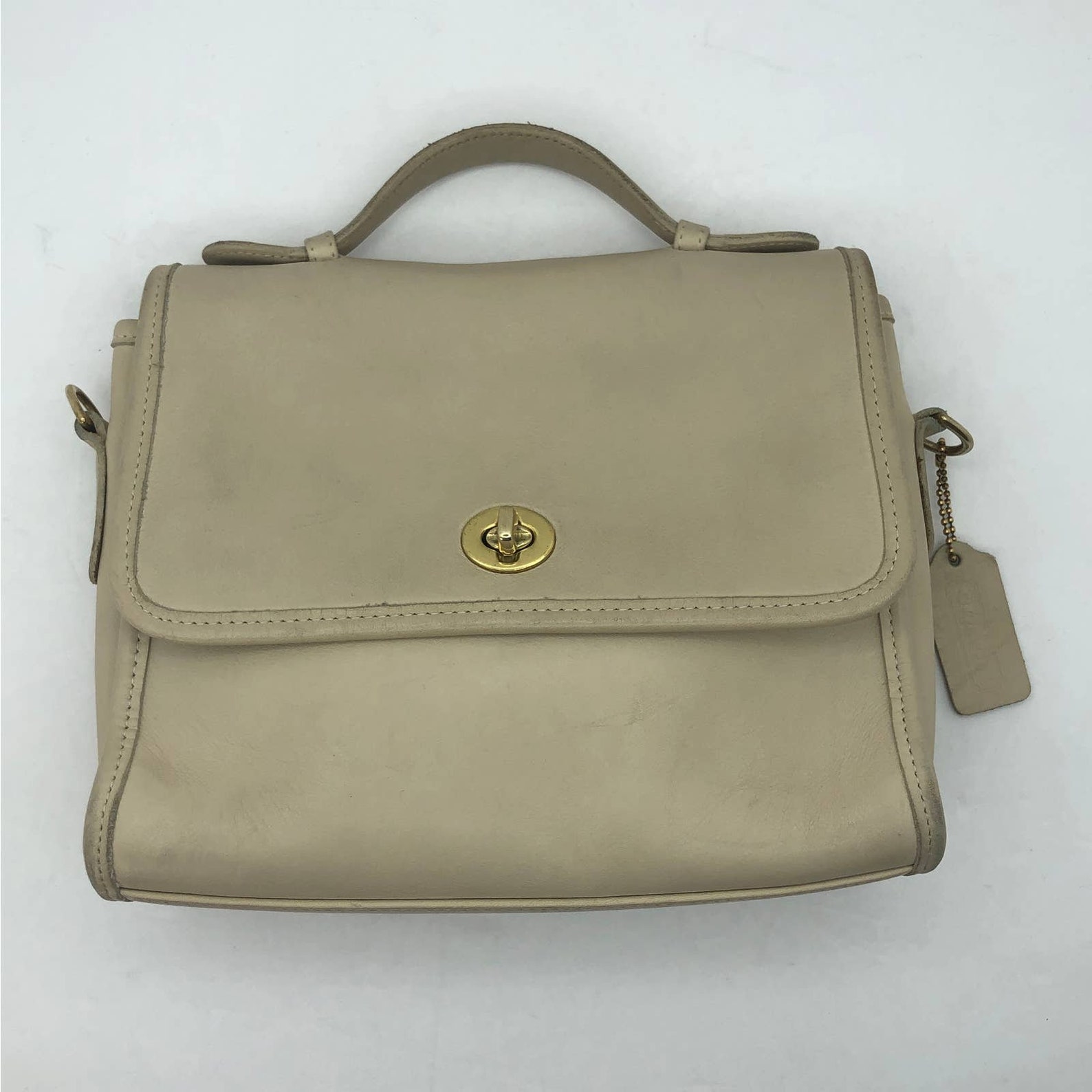 Vintage Coach 9870 Court Bag Bone White Leather US 90's Etsy