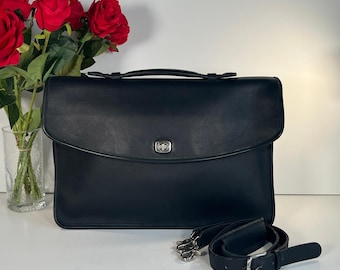 Coach Computer Metropolitan Large Brief Bag Pebbled Leather Finish