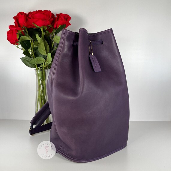 バッグ Vintage Coach The Sling Leather 9929 Vintage Coach the Sling 9929 Purple USA 1990's - Etsy