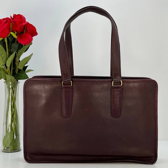 Burgundy coach tote bag outlet
